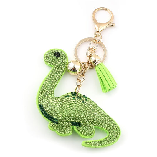 Rhinestone Dino Keychain