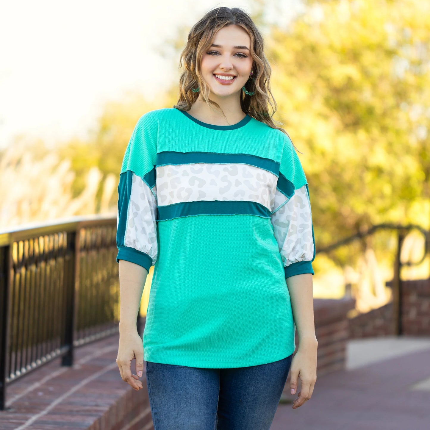 DoorBuster Leopard Color Block Sweatshirt