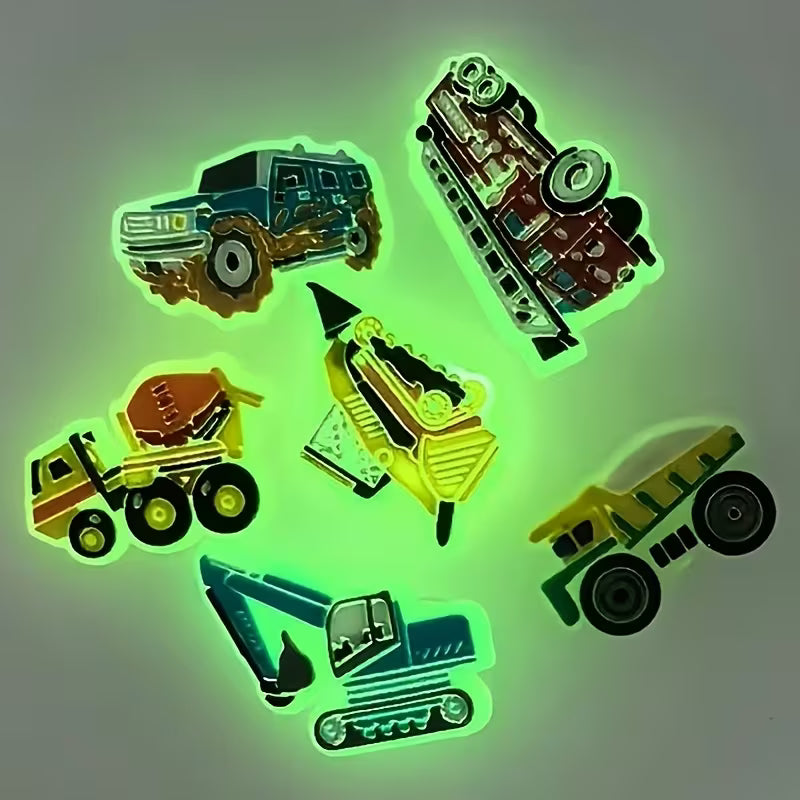 6 Luminous Construction Shoe Charms