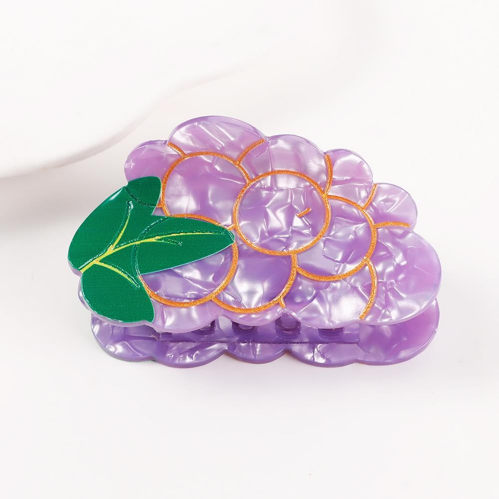 Marbled Fruit Claw Hair Clip - Purple