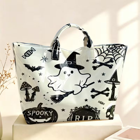 Glossy PVC Spooky Ghost Tote Bag