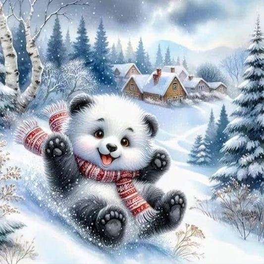 Snowy Panda Diamond Art
