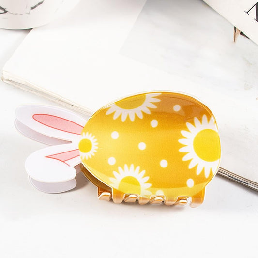 Easter Egg With Bunny Ears Claw Hair Clip - Yellow