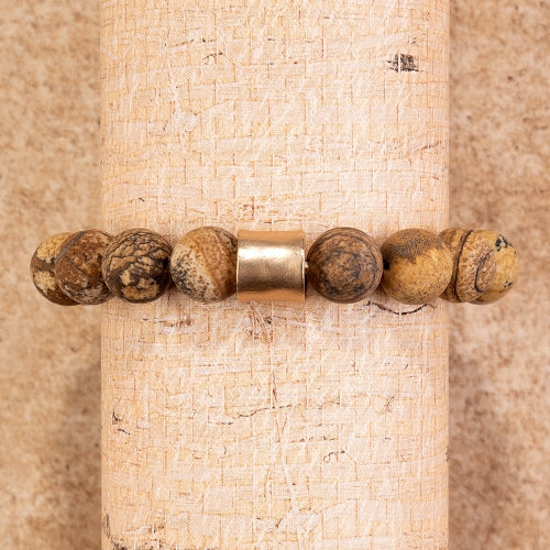 Natural Stone Beaded Bracelets - Brown