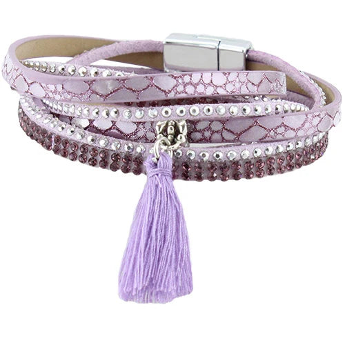 Tassel Layered Bracelet - Lavender