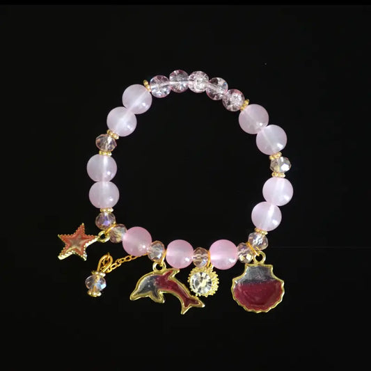 Light Pink Dolphin Charm Bracelet