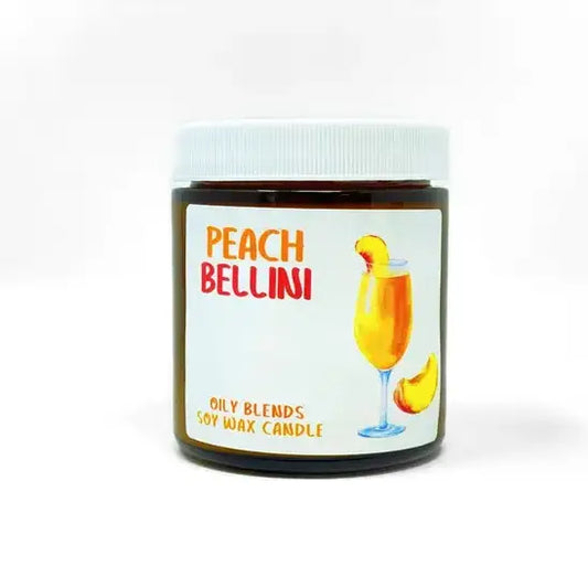 Peach Bellini Summer Small Soy Candle - 25 Hour Burn Time