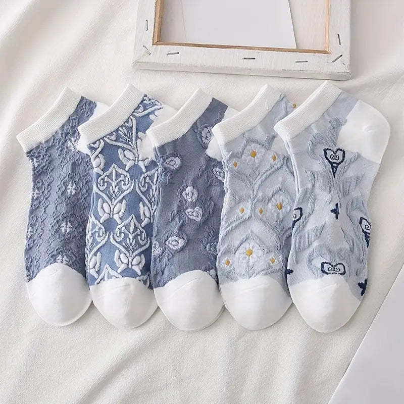 Vintage Blue Floral Sock Pack