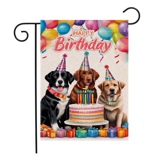 Happy Birthday Dog Garden Flag