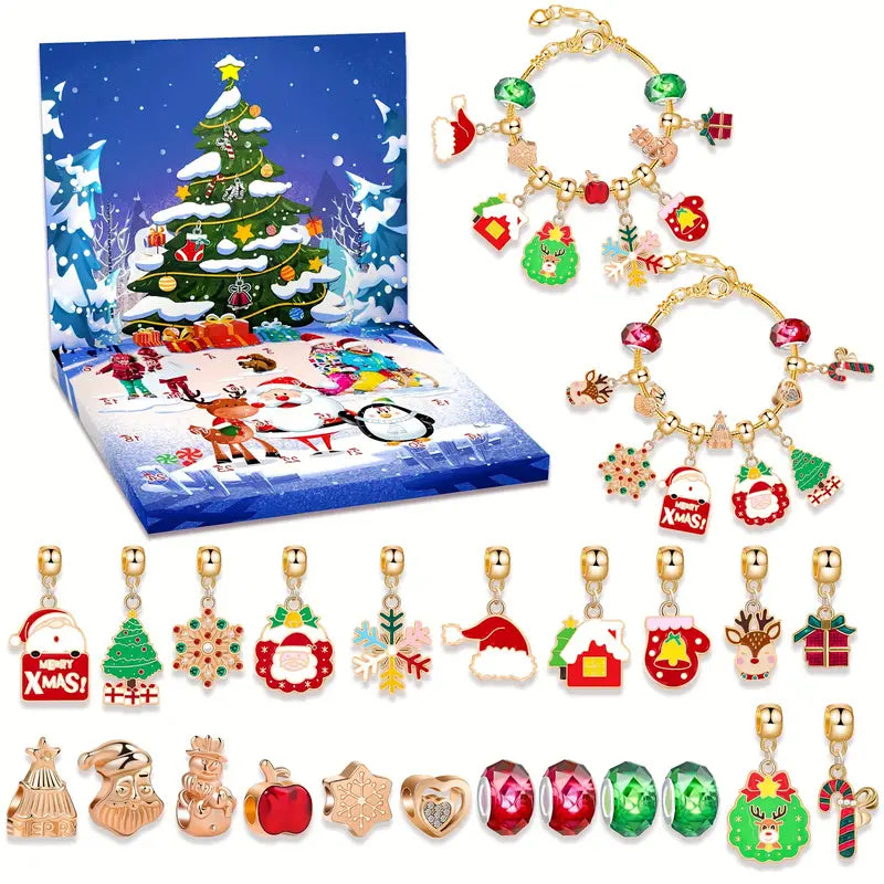 Blue Christmas Charm Bracelet Advent Calendar