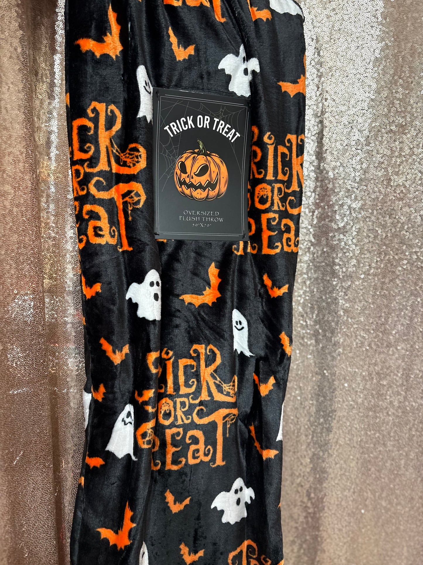50 X 70 Plush Halloween Trick or Treat Blanket