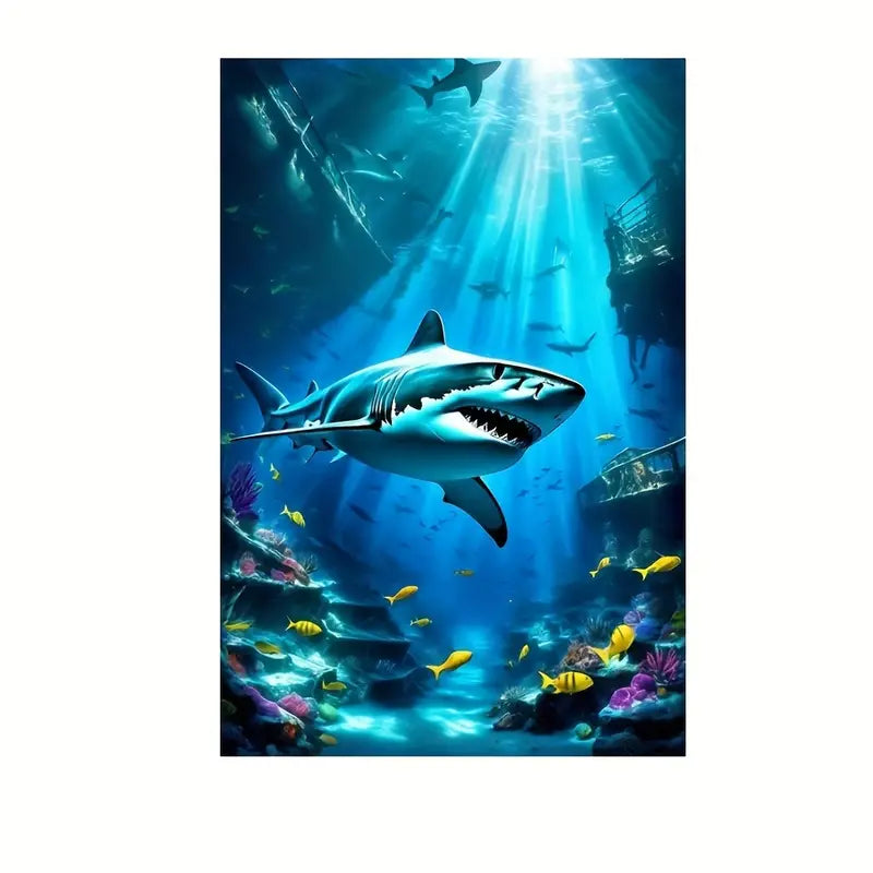 Ship Wreck Shark Diamond Art