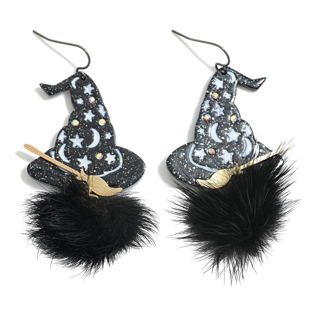 Glitter Acetate With Hat With Faux Fur Pom Detail - 2 Color Options!