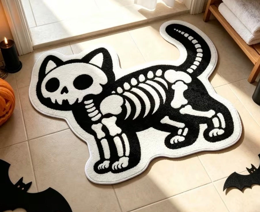 Preorder Cat Skelton Shaped Bath/Bedroom/Kitchen Rug
