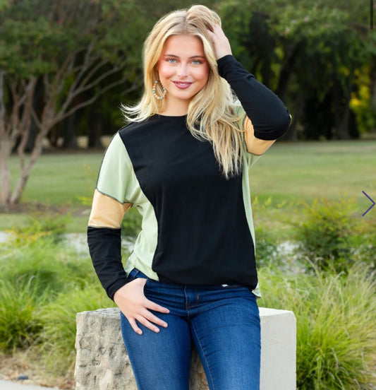 Sunshine & Rodeo Color Block Long Sleeve