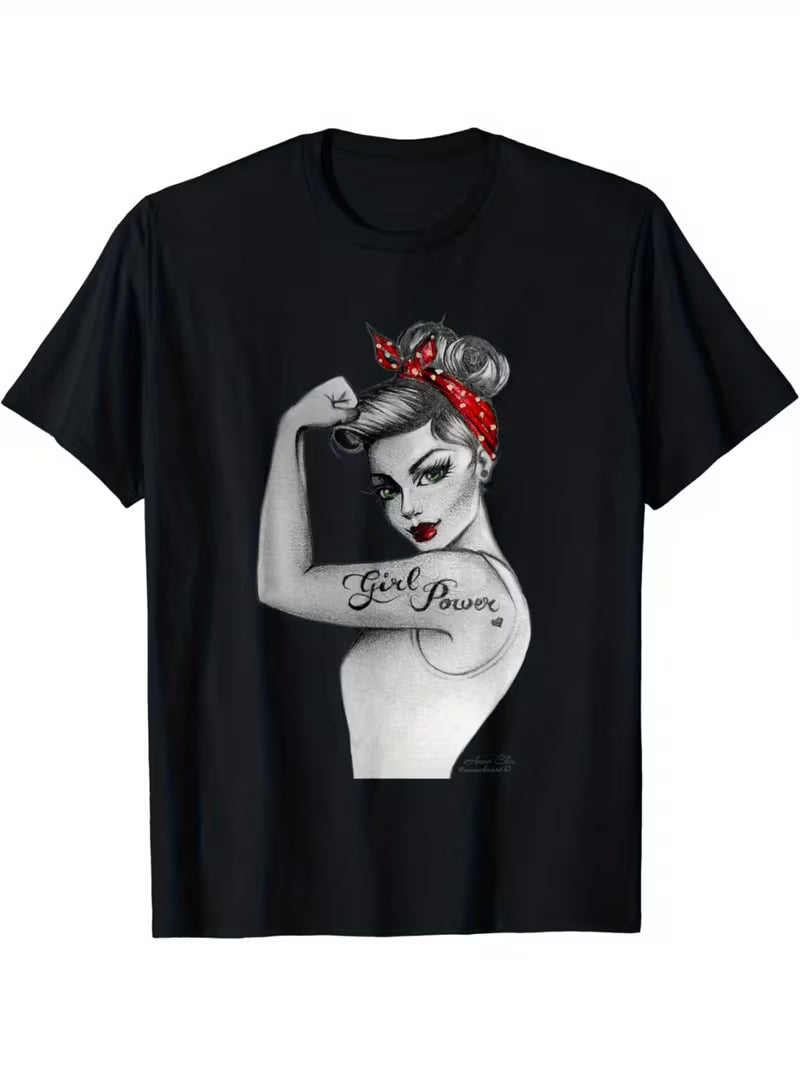 Unisex Girl Power Vinyl Graphic  T-Shirt
