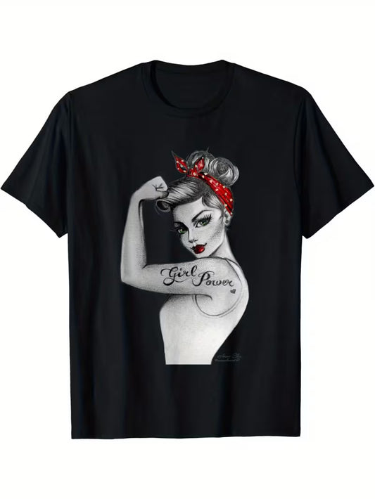 Unisex Girl Power Vinyl Graphic  T-Shirt