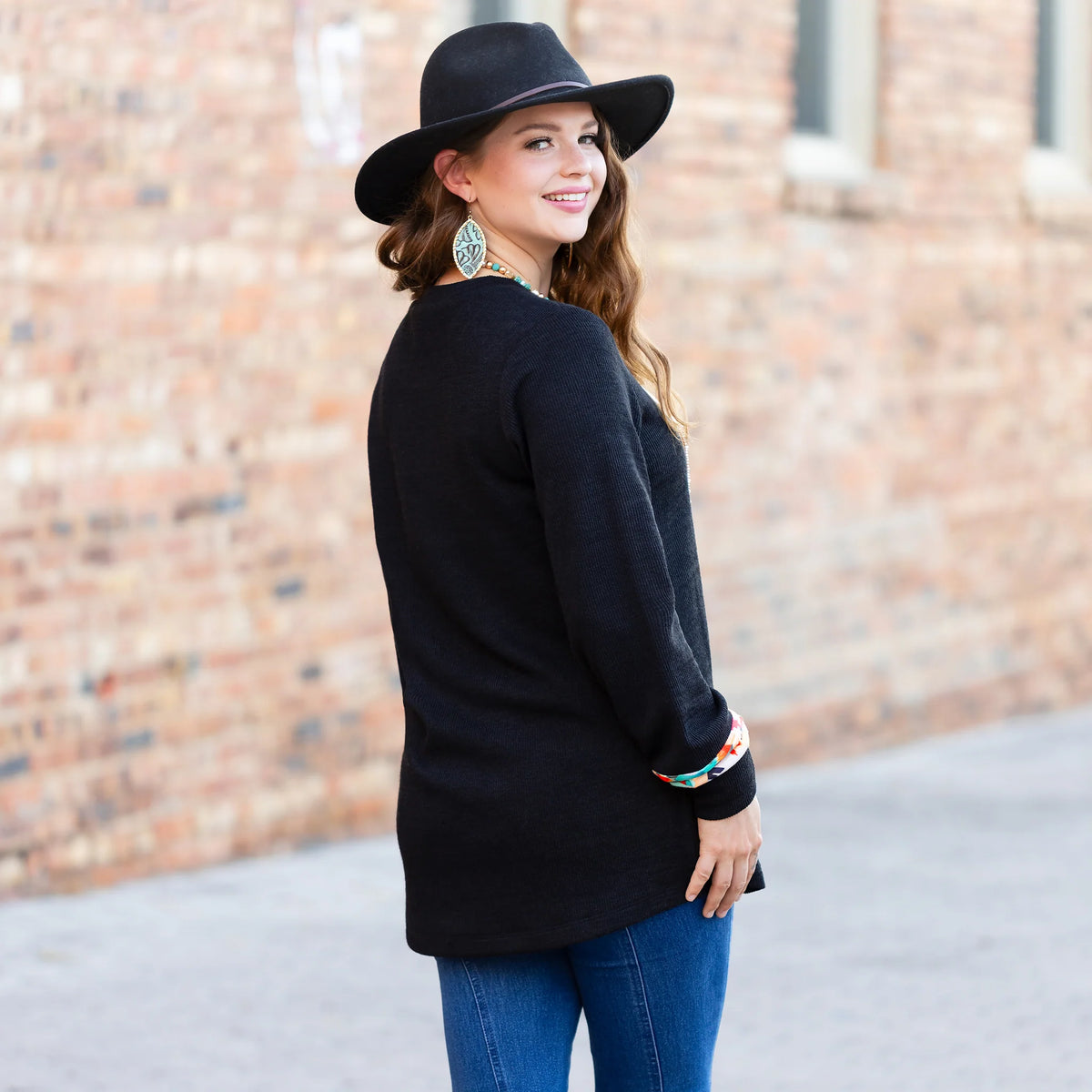 Sunshine & Rodeo Abstract Print Sweater