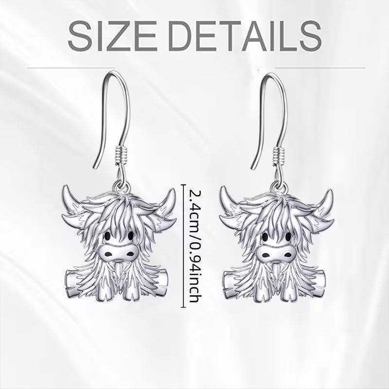 Highland Cow Dangle Earrings