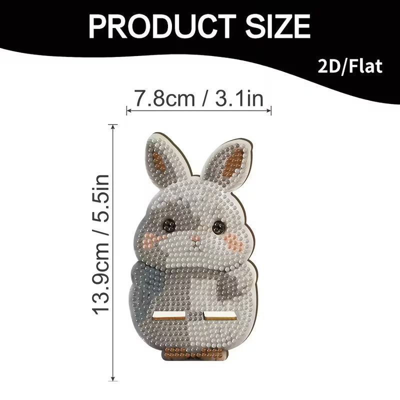 Preorder Wooden Rabbit Diamond Art Phone Stand