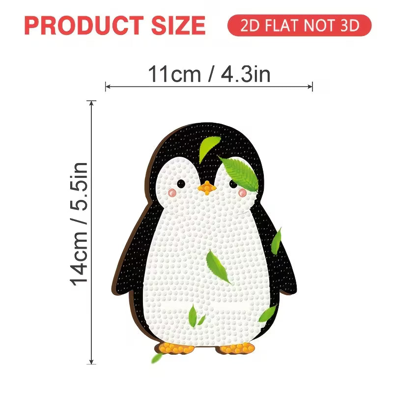 Preorder Wooden Penguin Diamond Art Phone Stand