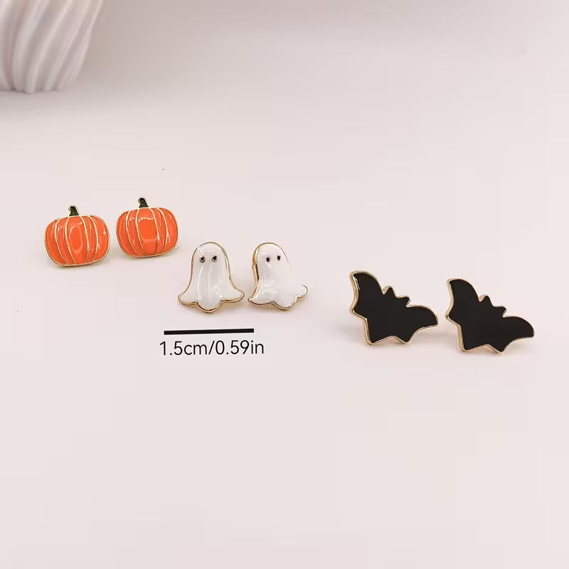Set of 3 Halloween Stud Earrings