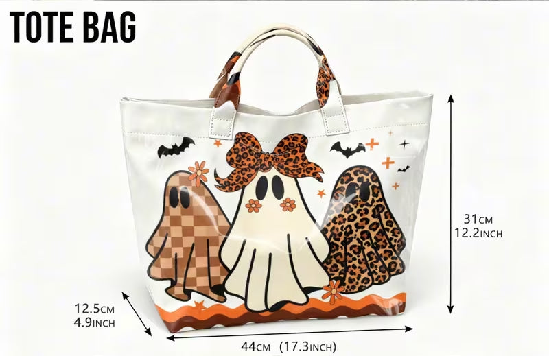 Glossy PVC 3 Ghost Tote Bag