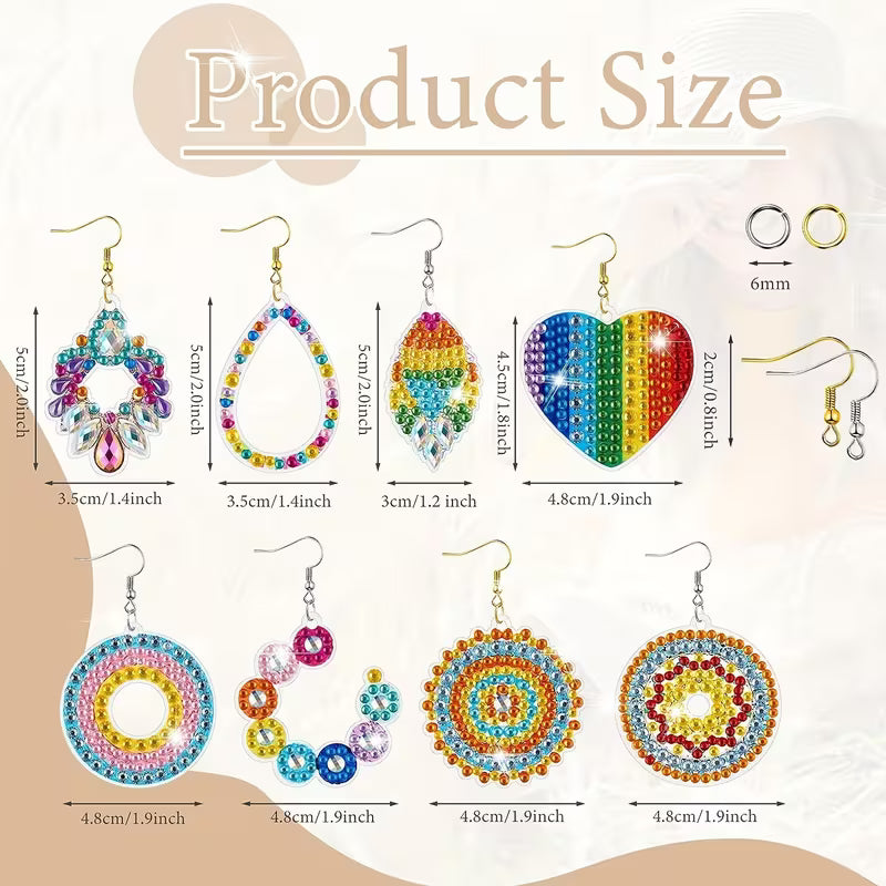 Preorder 8 Colorful Diamond Art Earrings