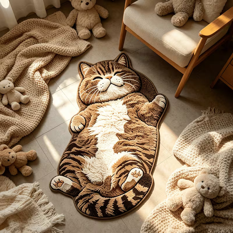 Preorder Happy Cat Shaped Bath/Bedroom/Kitchen Rug