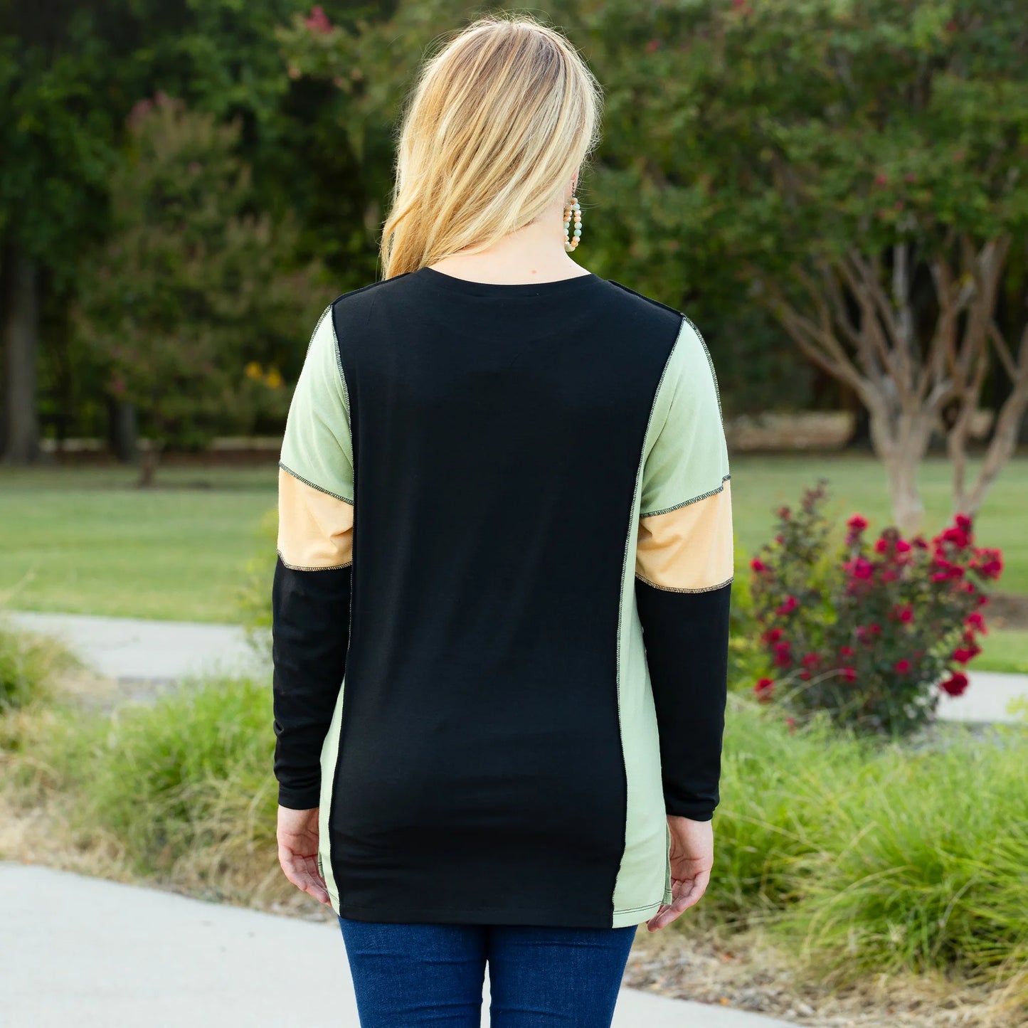 Sunshine & Rodeo Color Block Long Sleeve Top