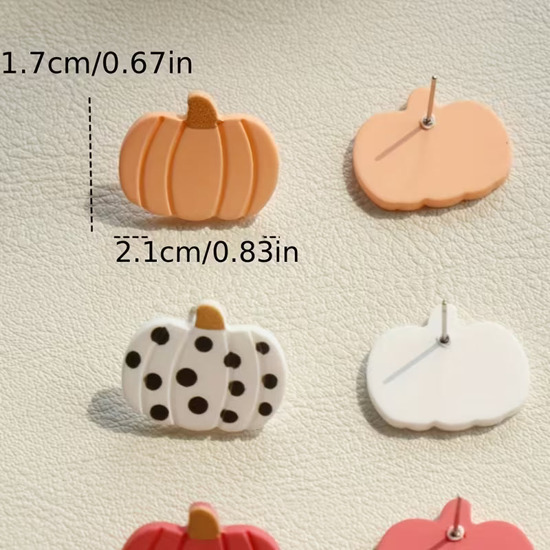 Set of 3 Pumkin Stud  Earrings