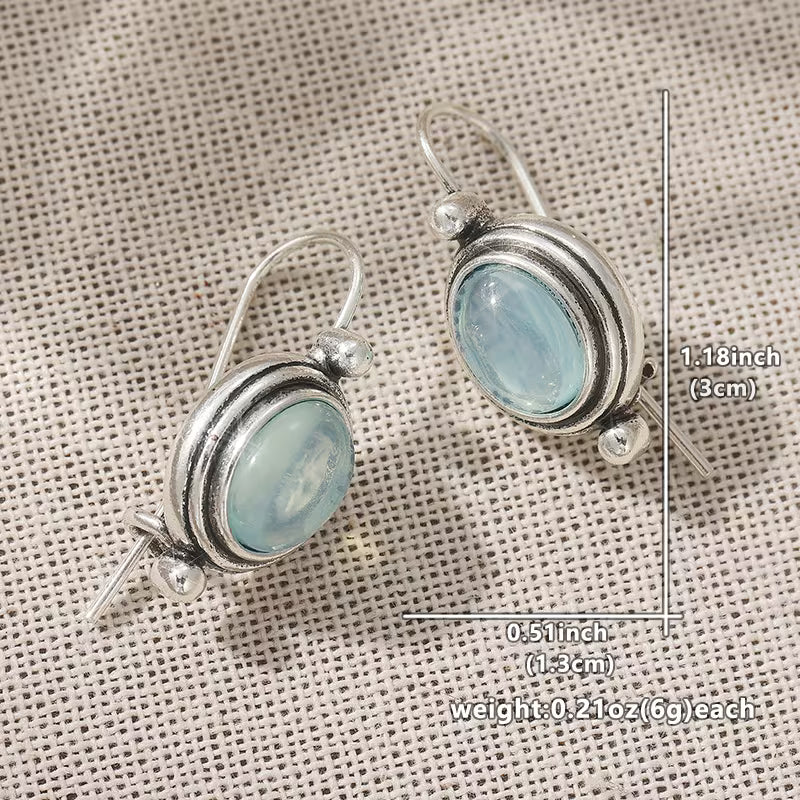Oval Moonstone Earrings