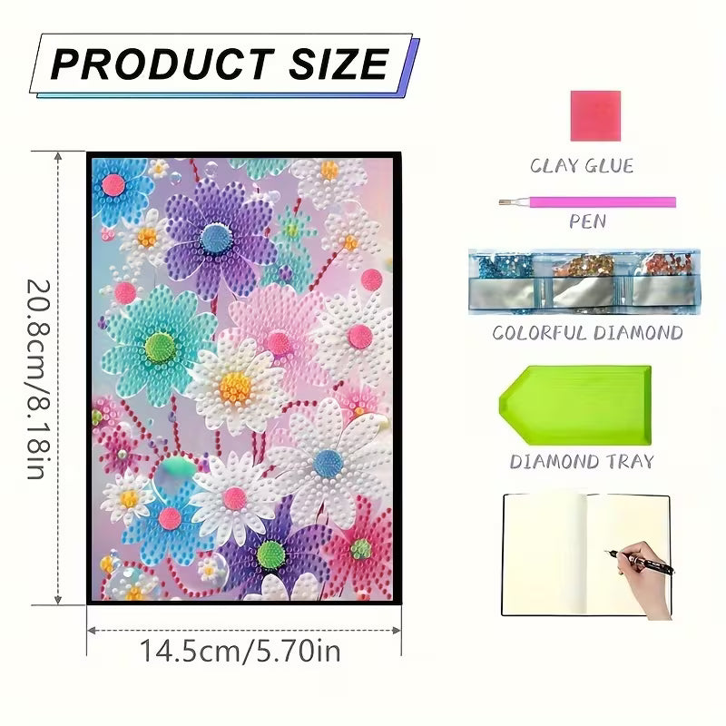Preorder Colorful Flowers Diamond Art Notebook