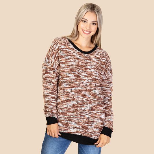 Sunshine & Rodeo Knit Long Sleeve Sweater - Brown