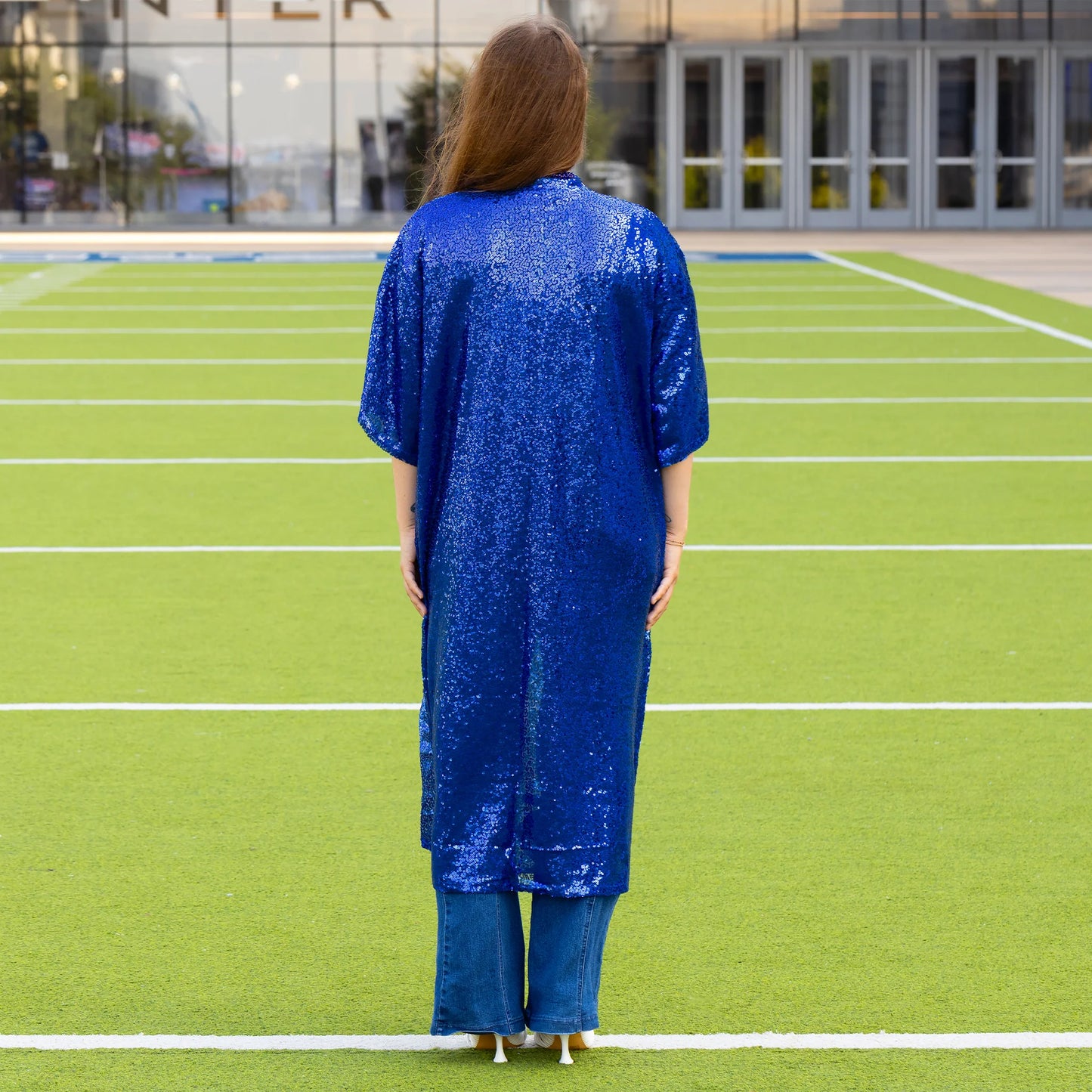 Solid Top with Puffed Sleeves - Royal Blue