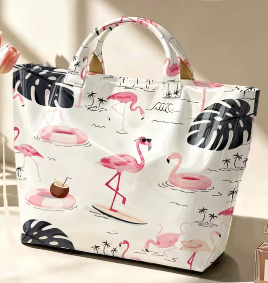 Glossy PVC Flamimgo Tote Bag