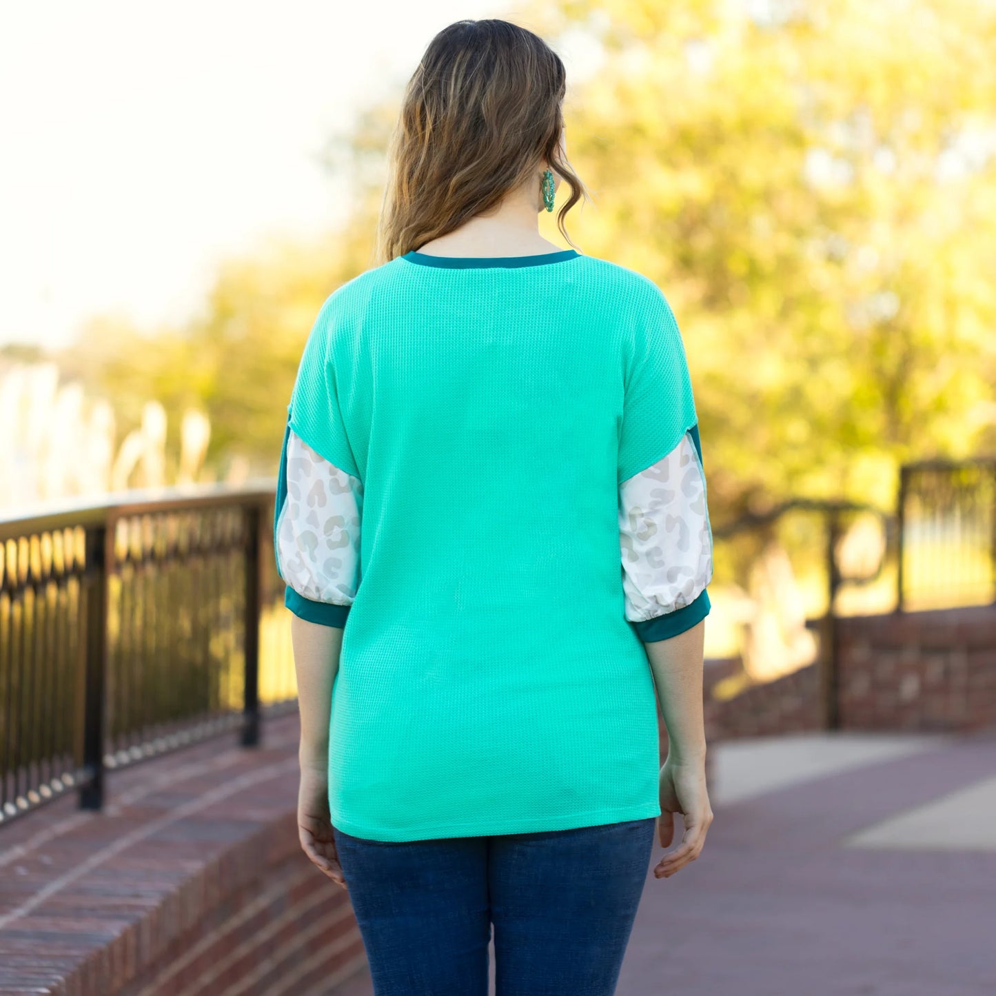 DoorBuster Leopard Color Block Sweatshirt