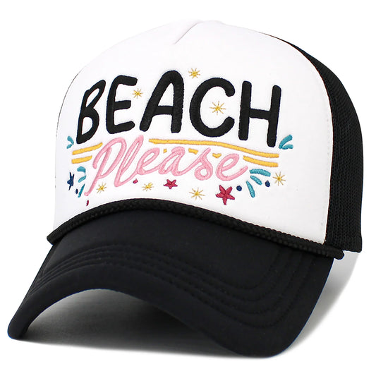 Beach Please Hat - Black