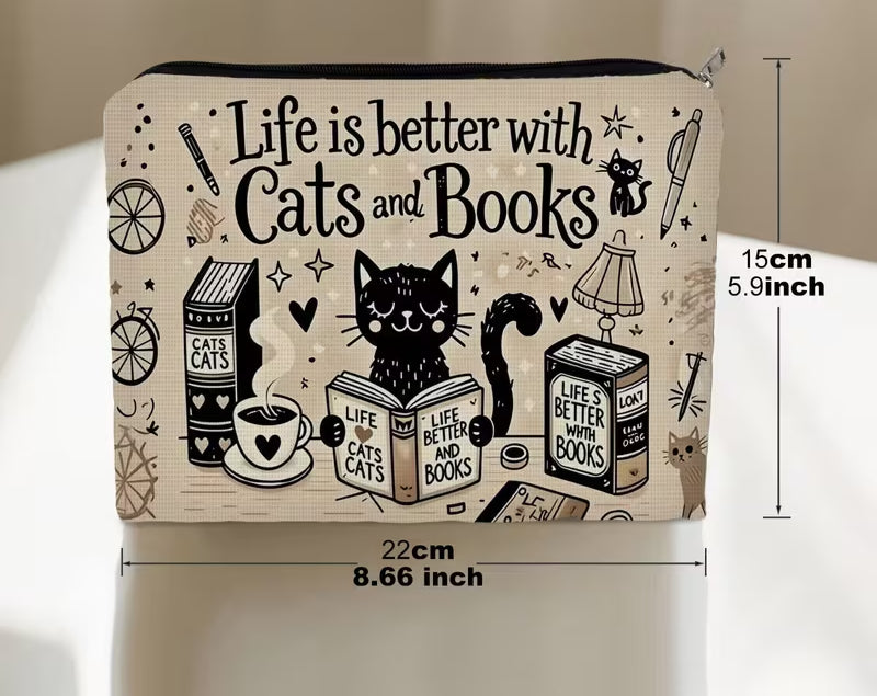 Books & Cats Pouch
