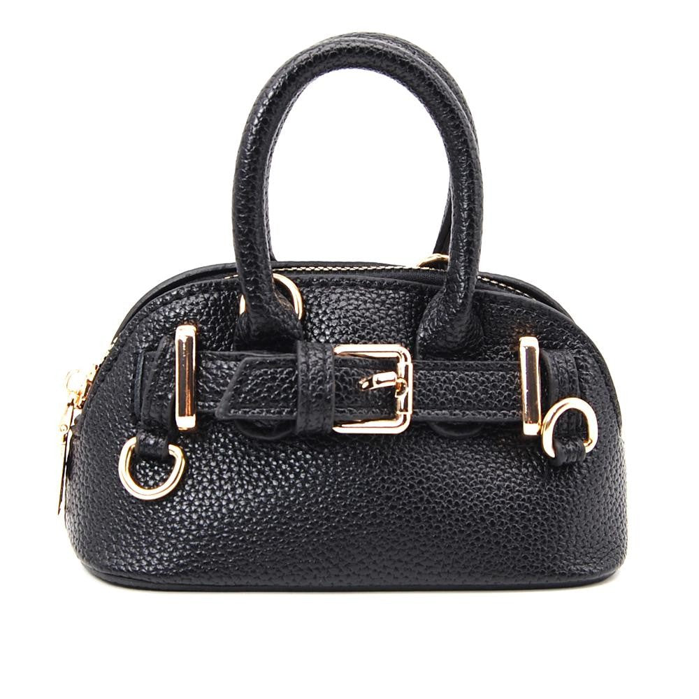 Vegan Leather Cross Body Tote Bag With Buckle Detail