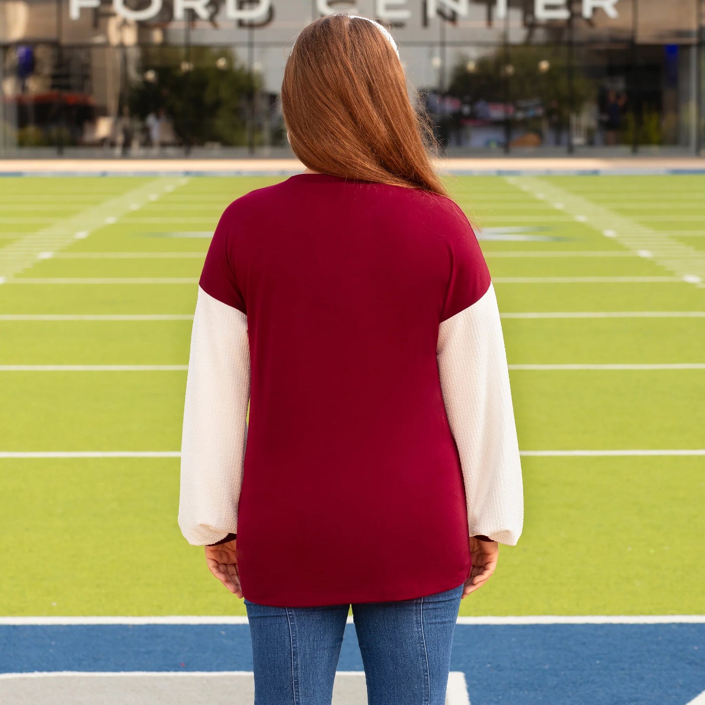 Sunshine & Redeo Game Day Long Sleeve Top Maroon