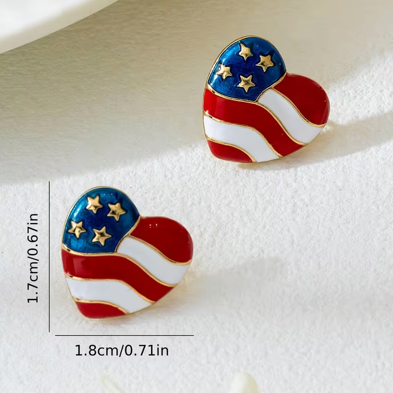 Flag Heart Earrings