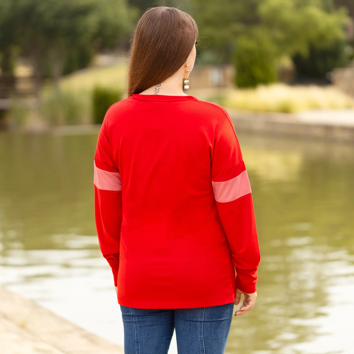 Sunshine & Rodeo Color Block Striped Long Sleeve Top