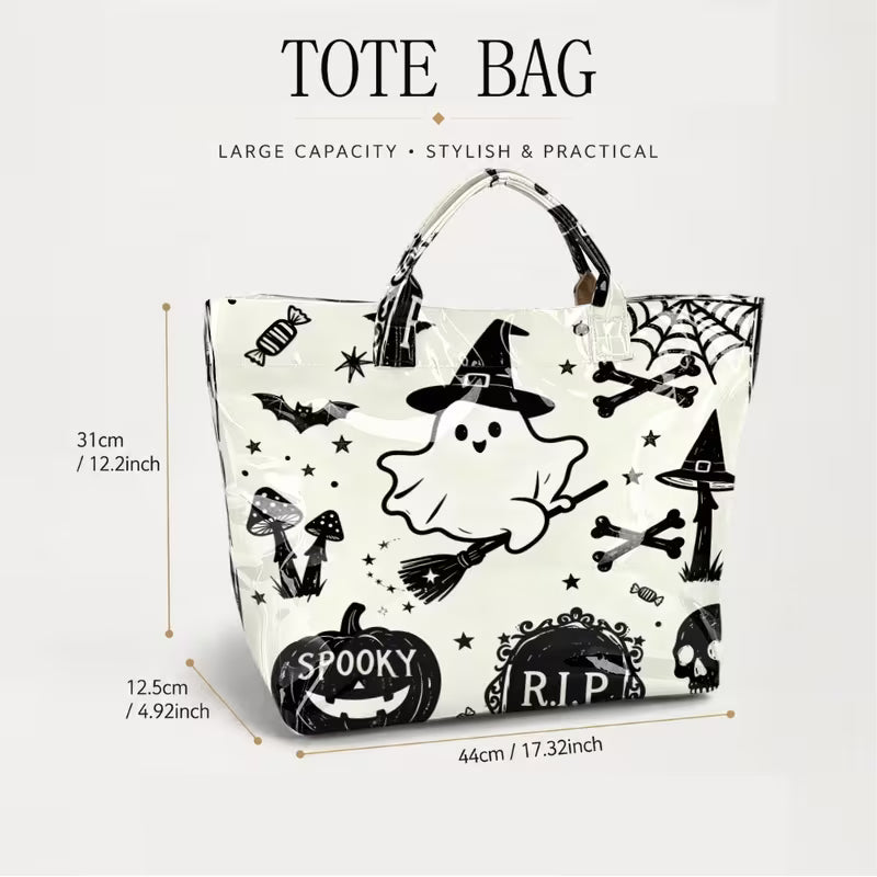 Glossy PVC Spooky Ghost Tote Bag