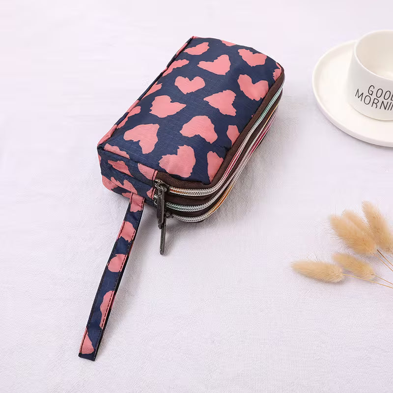 Three Zipper Compartments Wristlet Wallet/Phone Holder