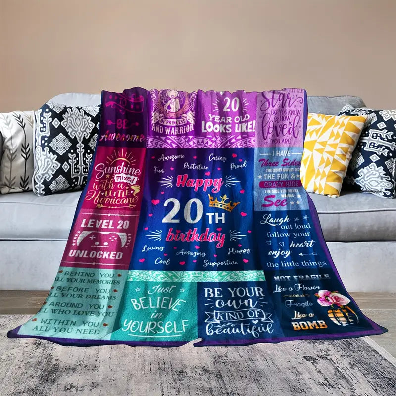 Happy 20th Birthday Fleece Blanket