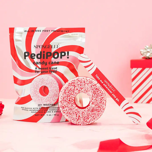 Candy Cane Pedipop Spongelle Pedi Buffer & Nail File Set PREORDER