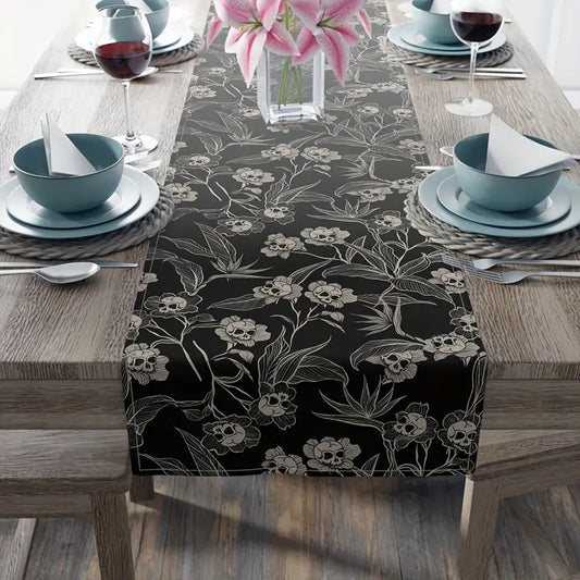 Skull Floral Table Runner