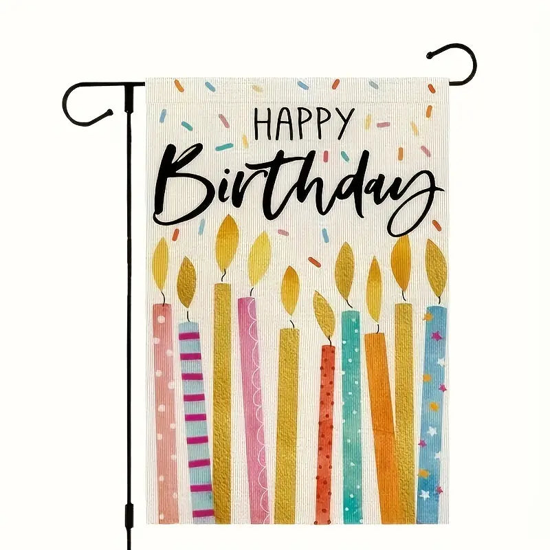 Candles Birthday Garden Flag