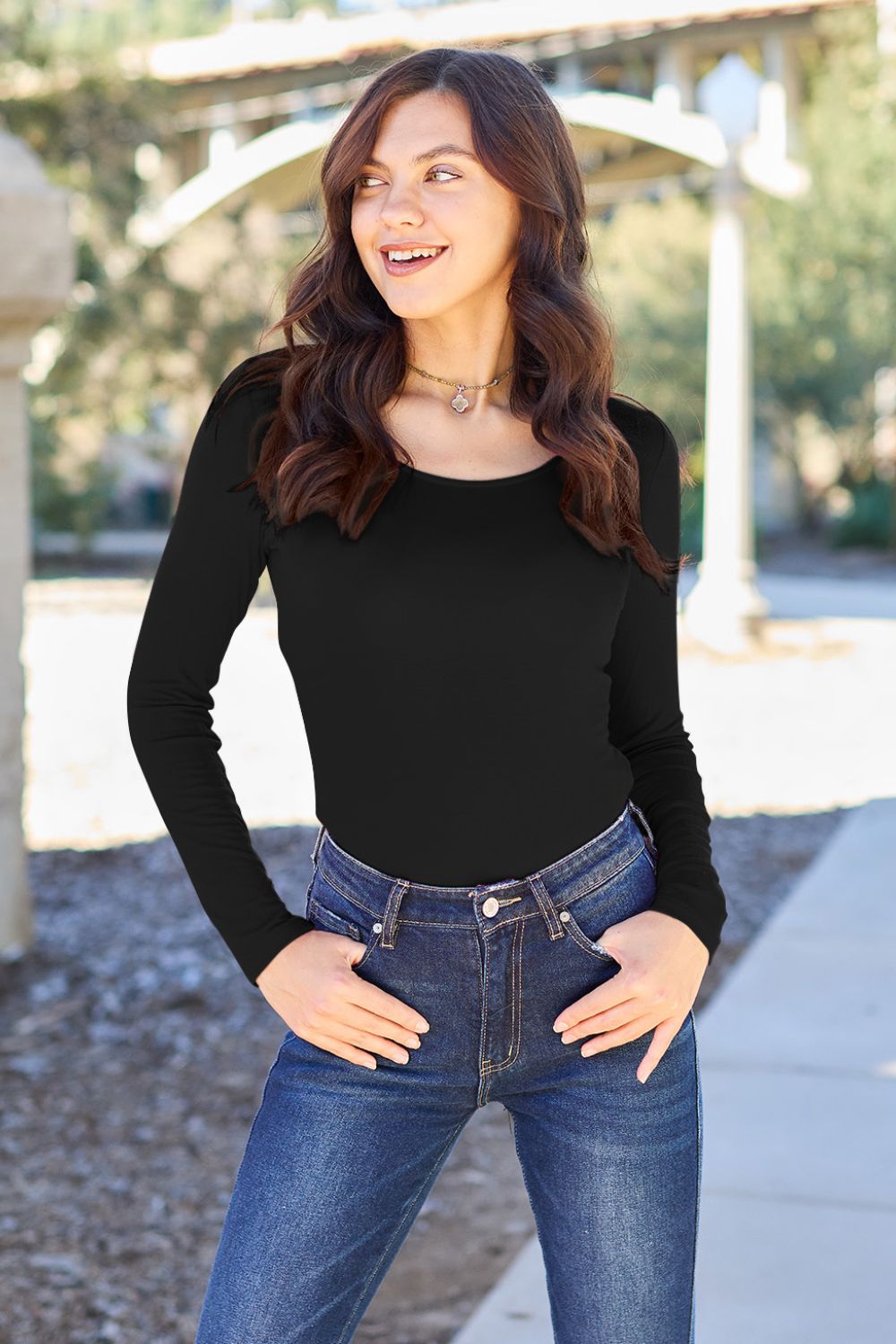 BF Doorbsuter! 6 Colors! Basic Bae Full Size Round Neck Long Sleeve Bodysuit